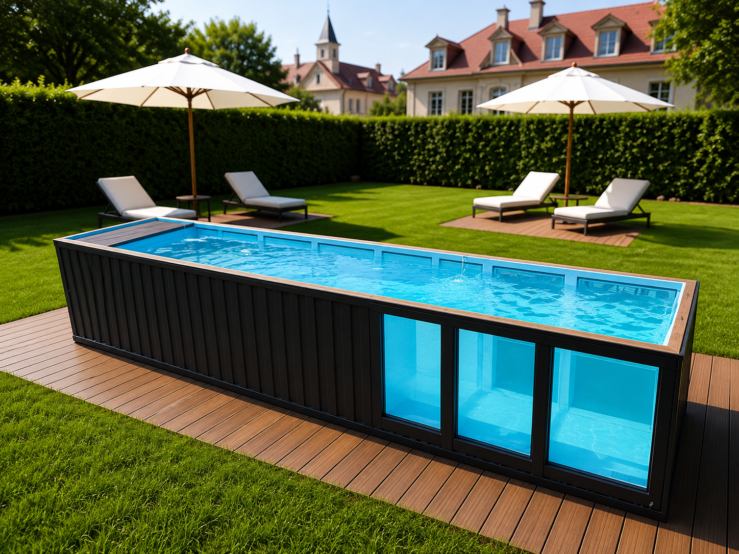 PISCINA MODULARE CONTAINER DA GIARDINO – 6 POSTI
