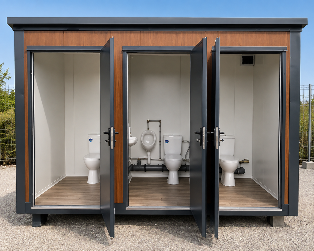 MODULO SANITARIO A PADIGLIONE – 3 CABINE INDIPENDENTI