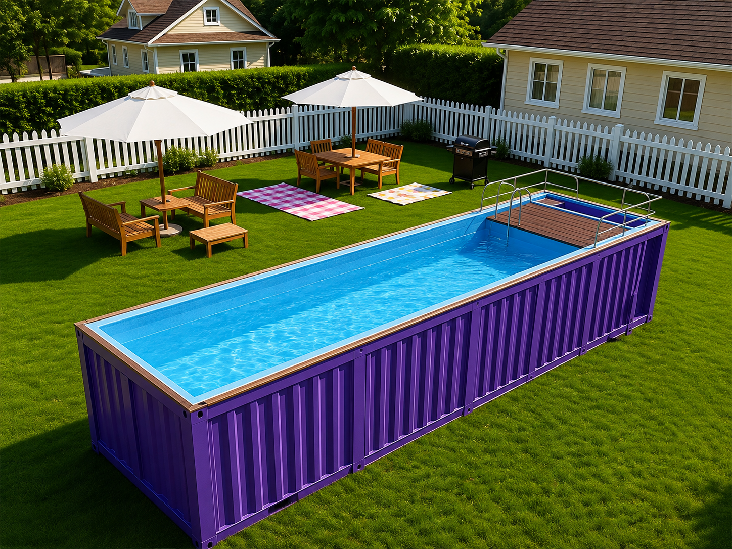 PISCINA MODULARE CONTAINER DA GIARDINO – 6 POSTI