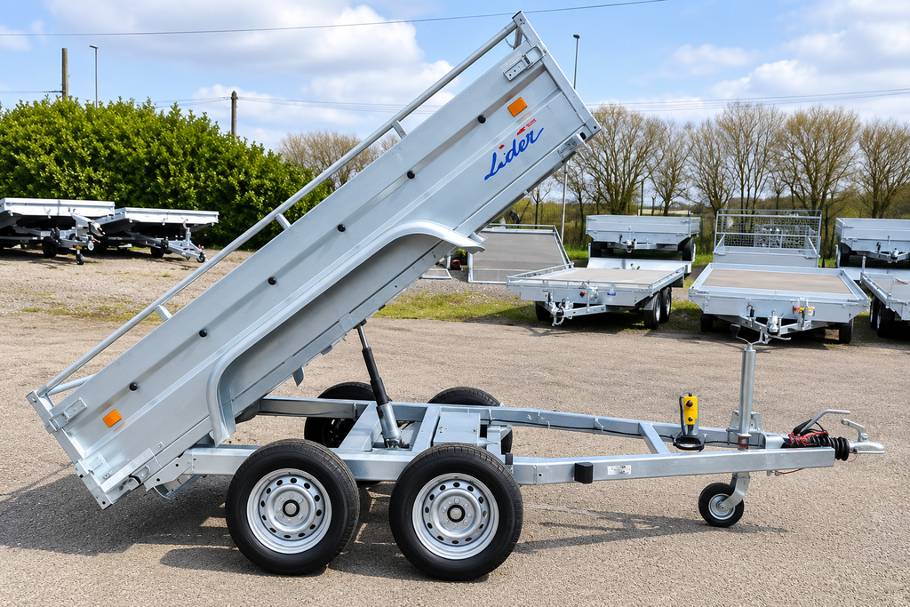 RIMORCHIO RIBALTABILE LIDER 1500 KG – DOPPIO ASSE FRENATO