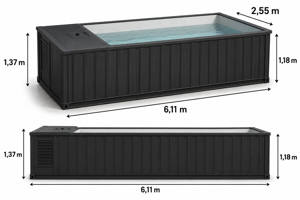 PISCINA CONTAINER PREMIUM CON COPERTURA SCORREVOLE