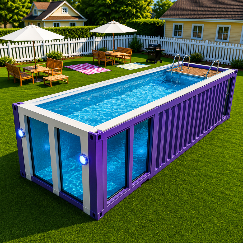 PISCINA MODULARE CONTAINER DA GIARDINO – 6 POSTI