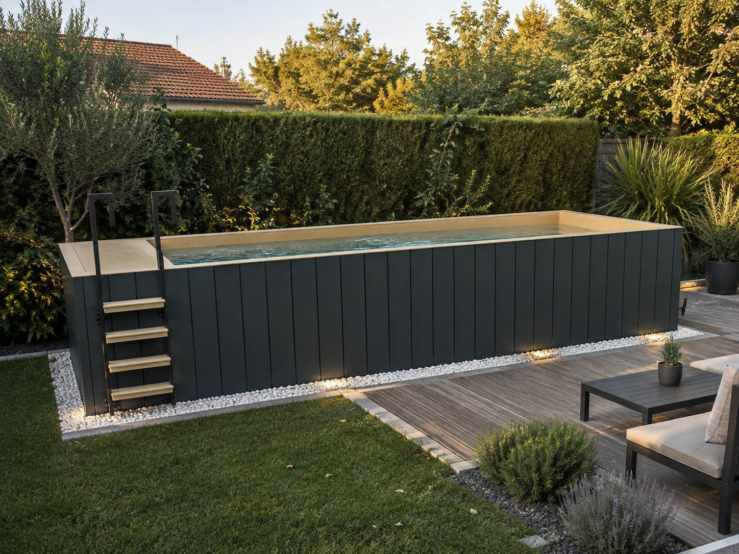 PISCINA IN POLIPROPILENE ELITE SPORT & SPA – 6,50 × 2,55 M