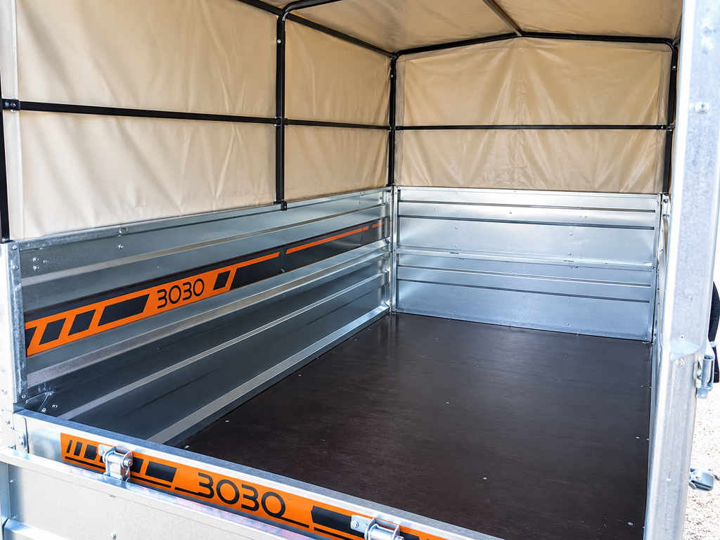 RIMORCHIO BORO DOPPIO ASSE 500/750 KG – RIBALTABILE E TRASFORMABILE IN PIANALE
