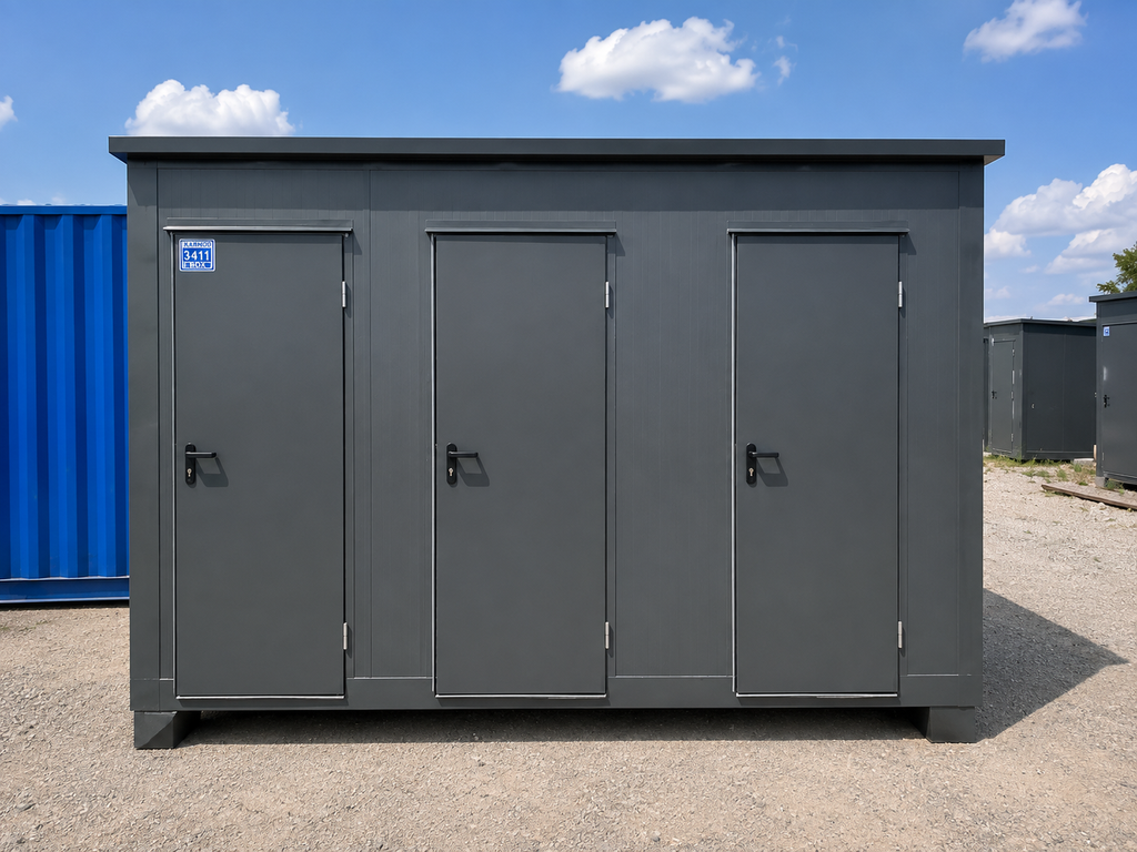 MODULO SANITARIO A 3 CABINE – WC, ORINATOIO E DOCCIA
