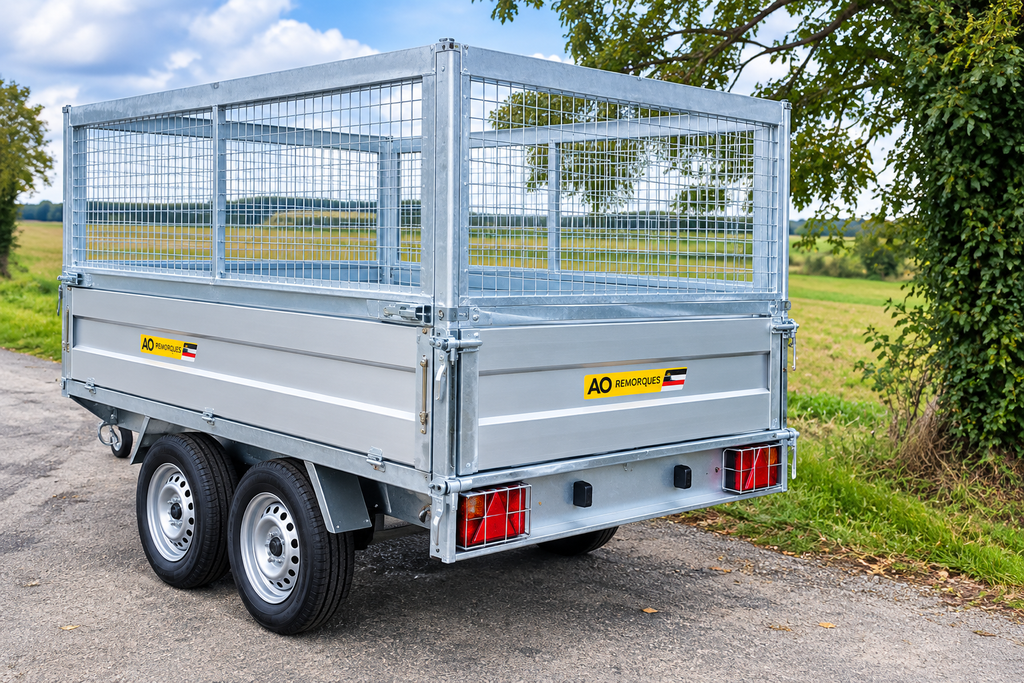RIMORCHIO RIBALTABILE PROFESSIONALE 2.700 KG – DOPPIO ASSE