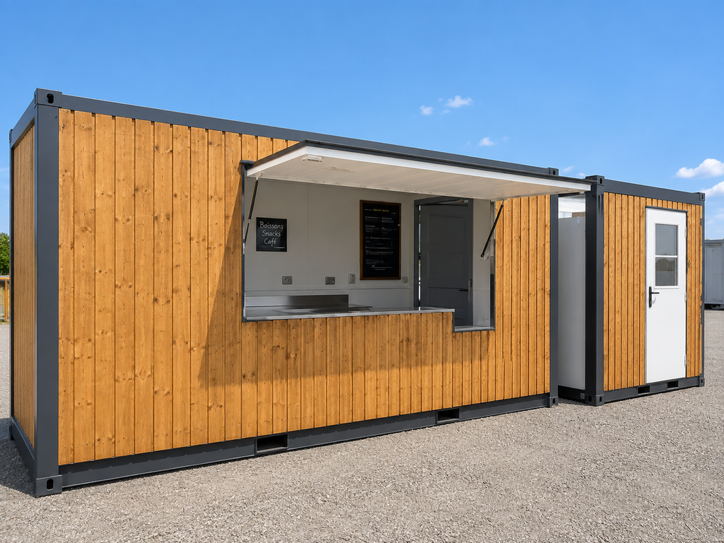 CONTAINER SNACK-BOX 20 PIEDI – BAR &amp; CHIOSCO 6,05 × 2,44 M • ISO